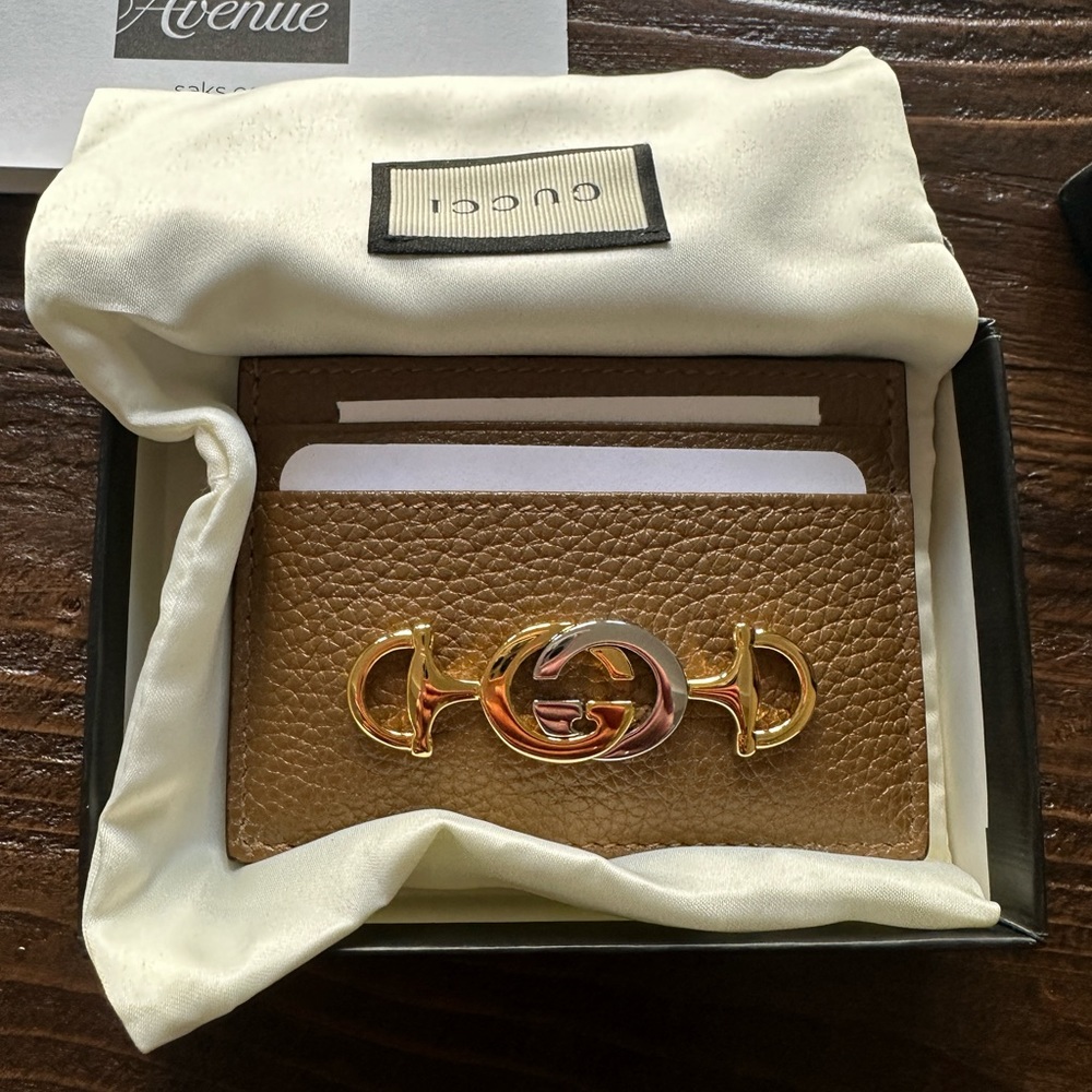 Gucci Horsebit Leather Card Case Wallet